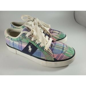 Polo Ralph Lauren Sneakers PLAID Tennis Shoes Men’s /Youth Sz 4.5 US Euro Sz 36